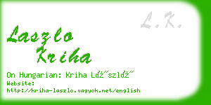 laszlo kriha business card